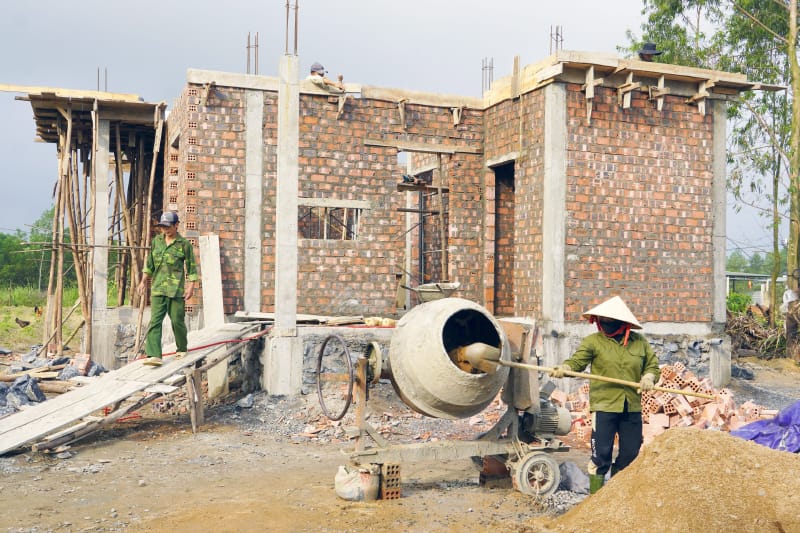 Ngôi nhà của anh Nguyễn Văn Thông ở thôn Lệ Kỳ 1, xã Vĩnh Ninh sẽ đưa vào sử dụng trong tháng 4/2025.